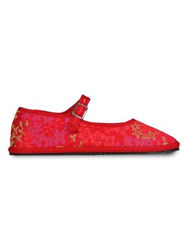 Vibi Venezia Women's Floral Embroidered Jacquard Mary Janes