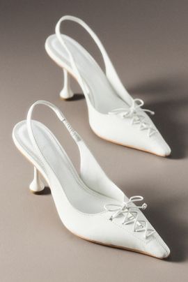 Vicenza Tie-Up Pointed-Toe Slingback Heels