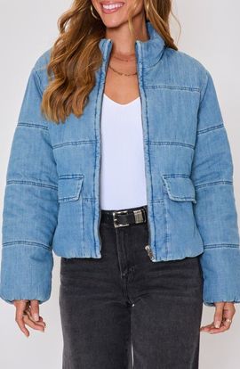 VICI Collection VICI Collection Chill Out Denim Quilted Puffer Jacket 