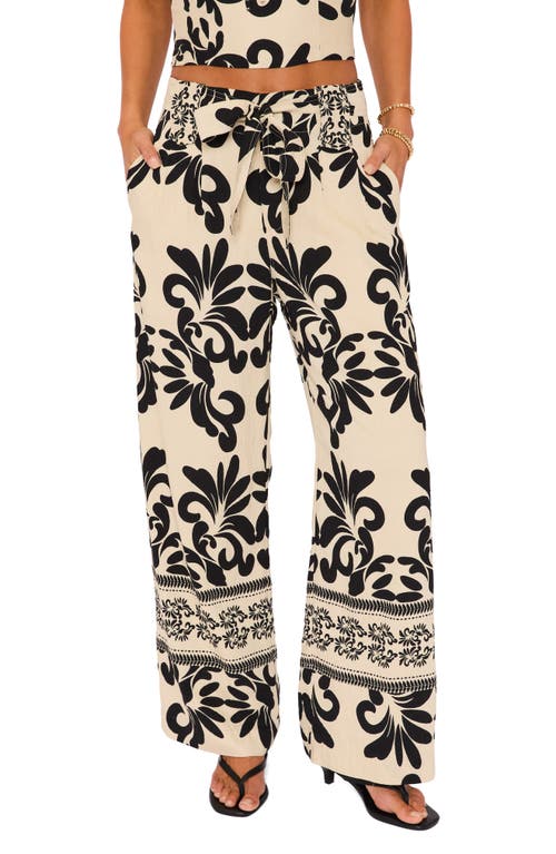 VICI Collection VICI Collection Coastal Print Tie Waist Wide Leg Pants