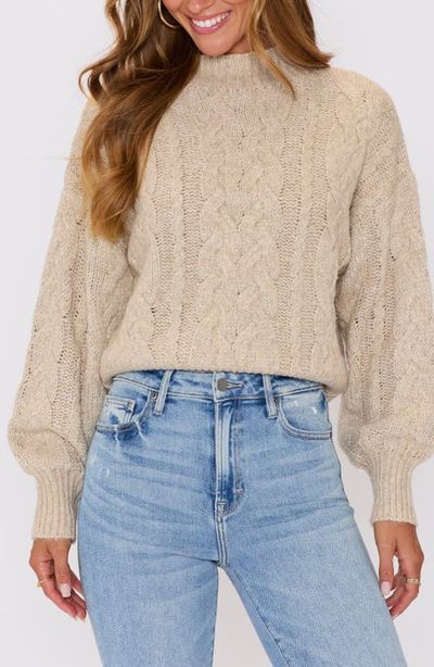 VICI Collection VICI Collection Dreamer Cable Stitch Mock Neck Sweater