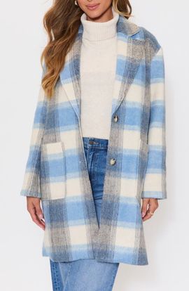 VICI Collection VICI Collection Geneva Brushed Plaid Coat