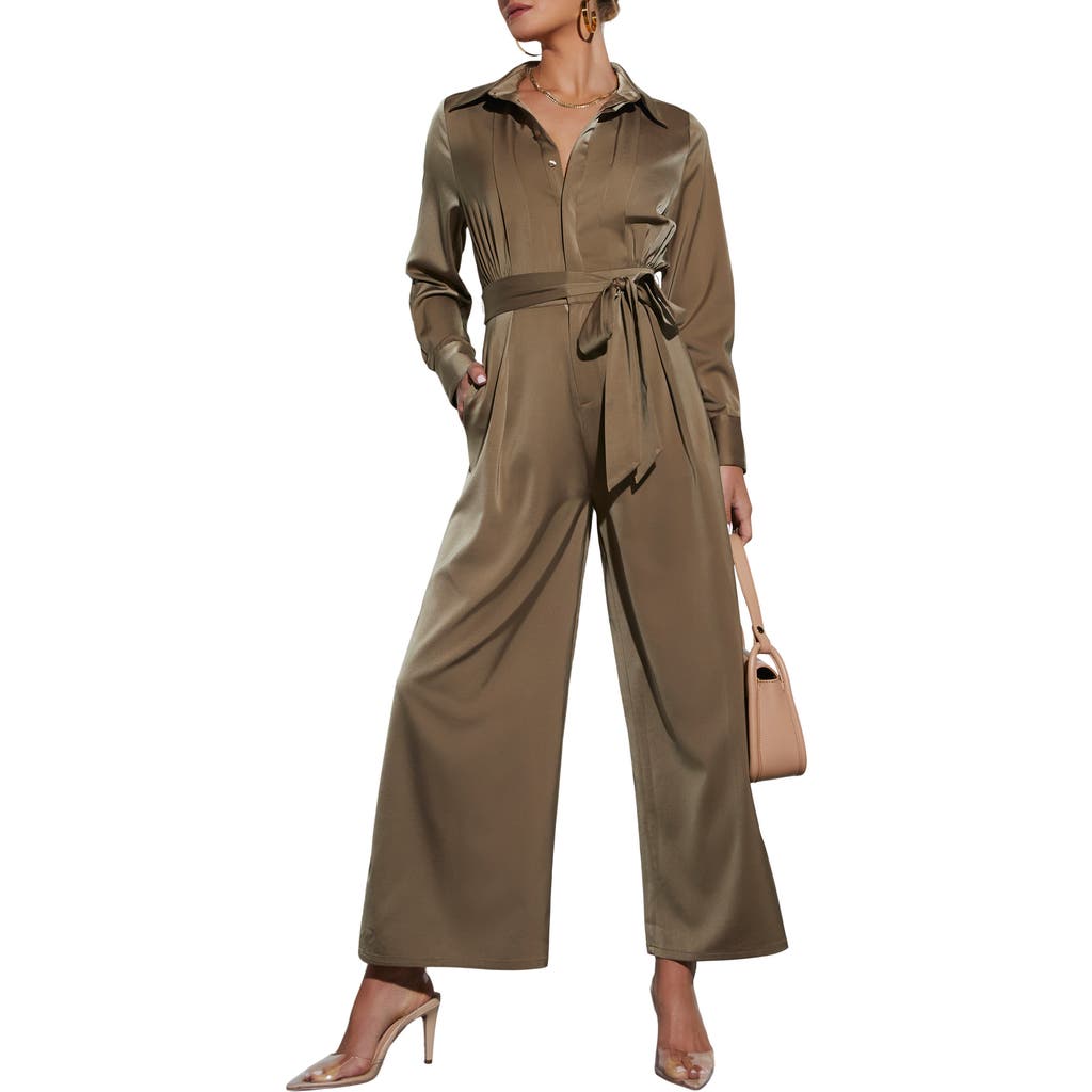 VICI Collection VICI Collection Pull It Together Satin Jumpsuit