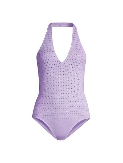 Victor Glemaud Women's Laser-Dot Halter Bodysuit