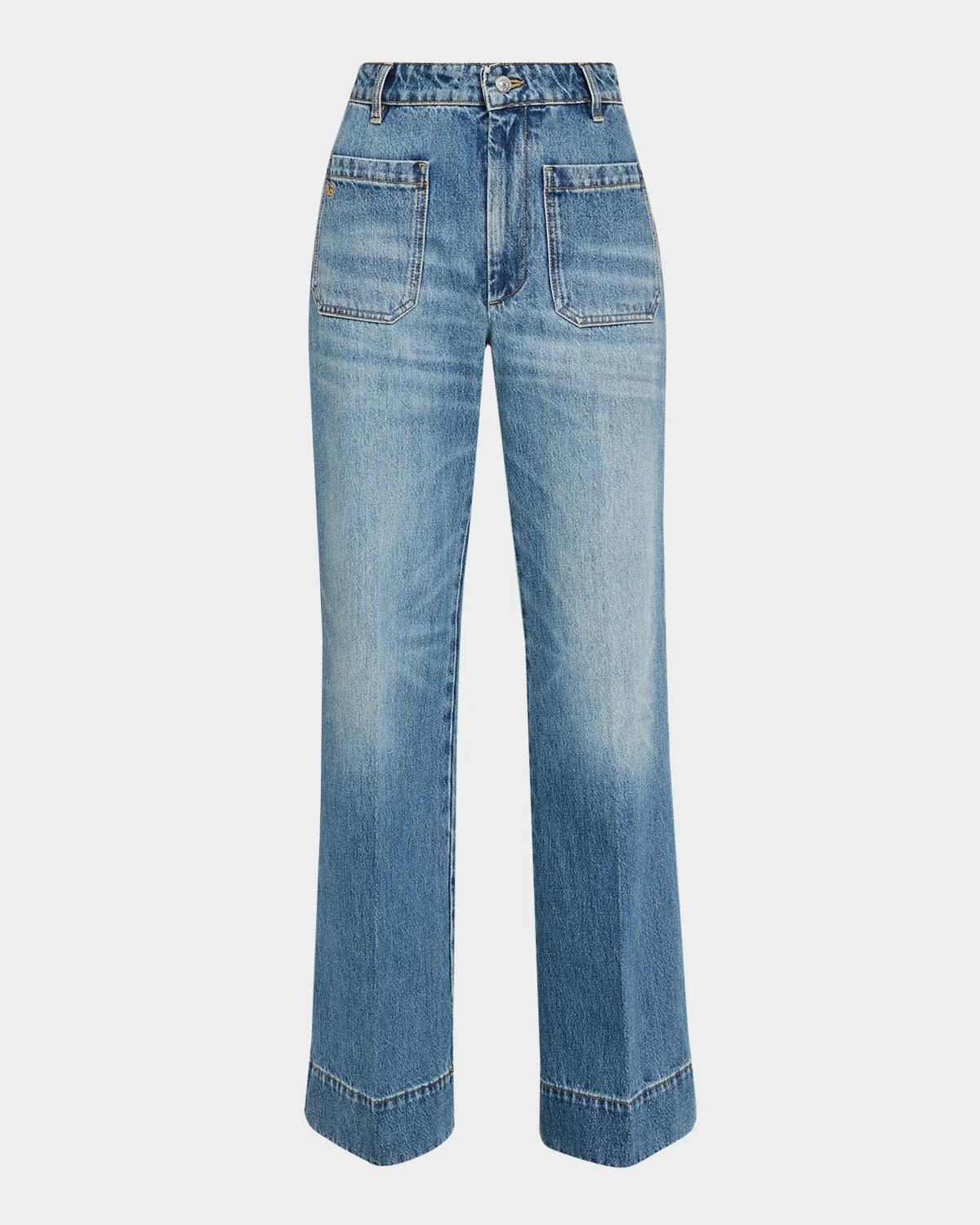 Victoria Beckham Alina Front-Pocket Wide-Leg Jeans