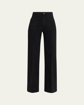 Victoria Beckham Alina Patch-Pocket Straight-Leg Jeans