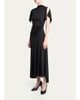 Victoria Beckham Blousey Asymmetric Short-Sleeve Midi Dress - 4
