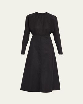 Victoria Beckham Dolman-Sleeve A-Line Midi Dress