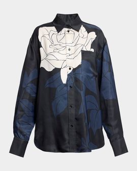 Victoria Beckham Floral-Print Pajama Shirt