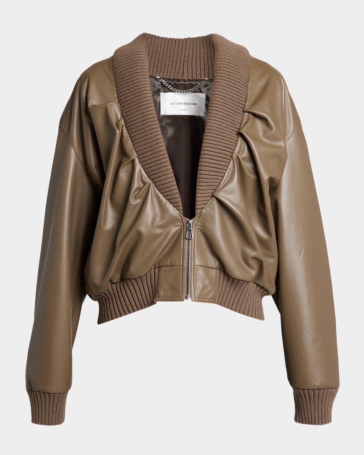 Victoria Beckham Leather Bomber Jacket