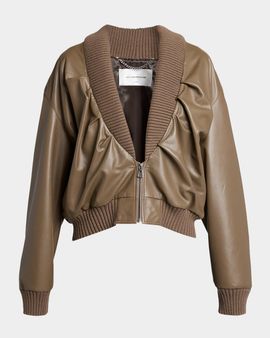 Victoria Beckham Leather Bomber Jacket