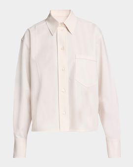 Victoria Beckham Long-Sleeve Cropped Button-Down Shirt