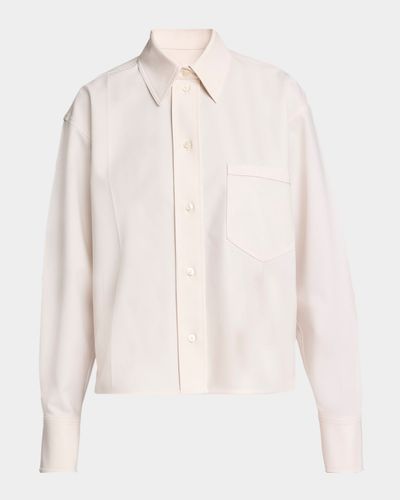 Victoria Beckham Long-Sleeve Cropped Button-Down Shirt