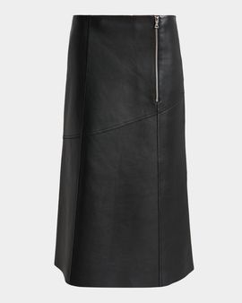 Victoria Beckham Paneled Leather Midi Skirt