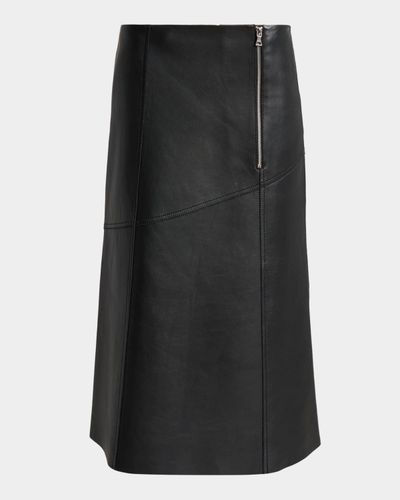 Victoria Beckham Paneled Leather Midi Skirt