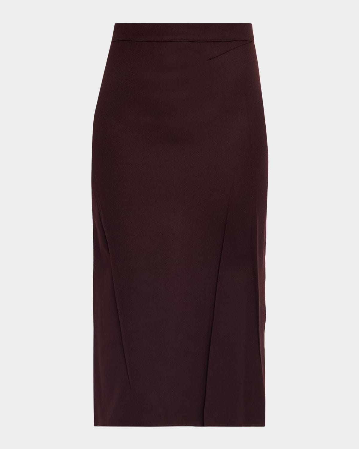 Victoria Beckham Pressed Crease Wool Tailored Midi Skirt