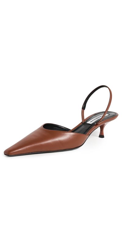 Victoria Beckham Victoria Beckham 45mm Sloan Halter Back Heels Dark Tan