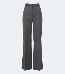 Victoria Beckham Victoria Beckham Alina herringbone virgin wool wide-leg pants