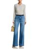 Victoria Beckham Victoria Beckham Alina Wide Leg Jeans in Worn Blue Wash - 2