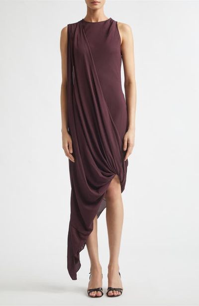 Victoria Beckham Victoria Beckham Asymmetric Drape Georgette Midi Dress