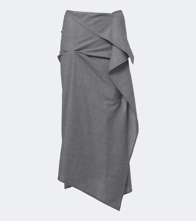 Victoria Beckham Victoria Beckham Asymmetric draped wool midi skirt