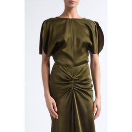 Victoria Beckham Victoria Beckham Bela Flutter Sleeve Satin Top