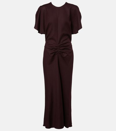 Victoria Beckham Victoria Beckham Bela gathered virgin wool midi dress
