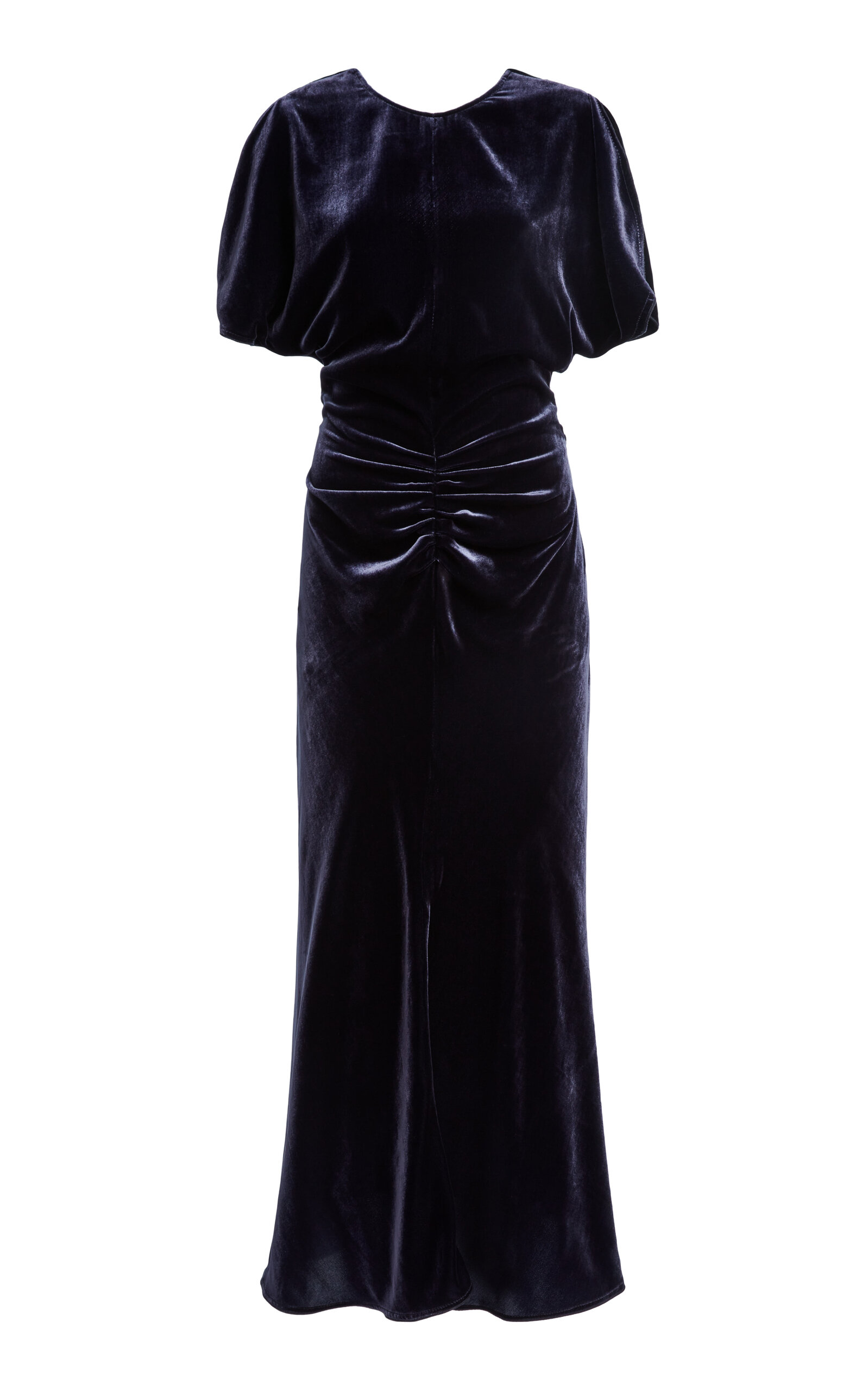 Victoria Beckham Victoria Beckham Bela Ruched Velvet Midi Dress