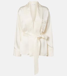 Victoria Beckham Victoria Beckham Belted satin wrap top