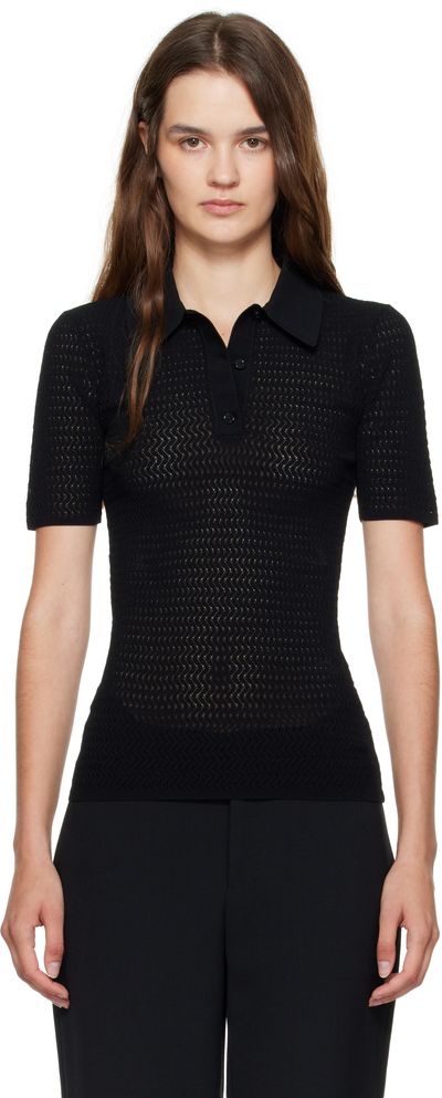 Victoria Beckham Victoria Beckham Black Knit Polo