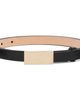 Victoria Beckham Victoria Beckham Black Portofino Mirror Micro 15mm Belt - 1