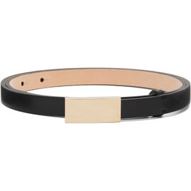 Victoria Beckham Victoria Beckham Black Portofino Mirror Micro 15mm Belt