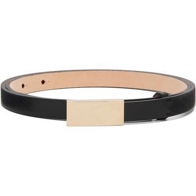 Victoria Beckham Victoria Beckham Black Portofino Mirror Micro 15mm Belt