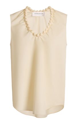 Victoria Beckham Victoria Beckham BubbleTrim CottonSilk Top