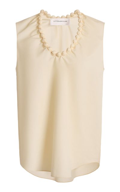 Victoria Beckham Victoria Beckham BubbleTrim CottonSilk Top