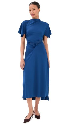 Victoria Beckham Victoria Beckham Cap Sleeve Dress Dark Ocean