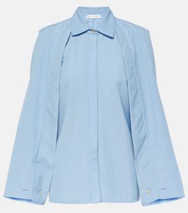 Victoria Beckham Victoria Beckham Caped virgin wool shirt