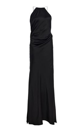 Victoria Beckham Victoria Beckham ChainDetailed Satin Halter Gown