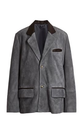 Victoria Beckham Victoria Beckham ContrastCollar Suede Blazer