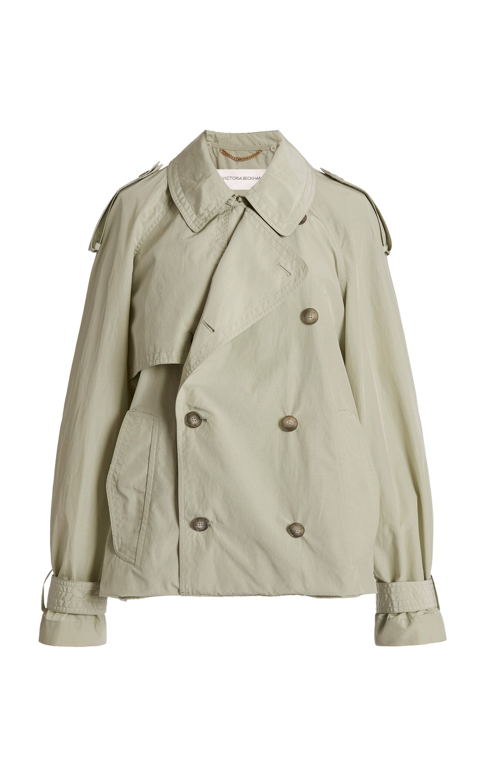 Victoria Beckham Victoria Beckham Cropped Layered Taffeta Trench Coat