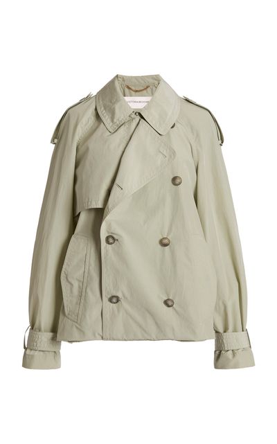 Victoria Beckham Victoria Beckham Cropped Layered Taffeta Trench Coat