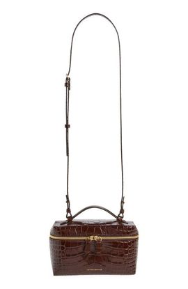 Victoria Beckham Victoria Beckham Dorian Croc Embossed Leather Vanity Case Bag