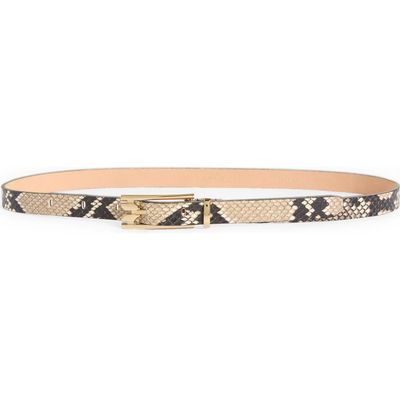 Victoria Beckham Victoria Beckham Dorian Micro Snakeskin Embossed Leather Belt