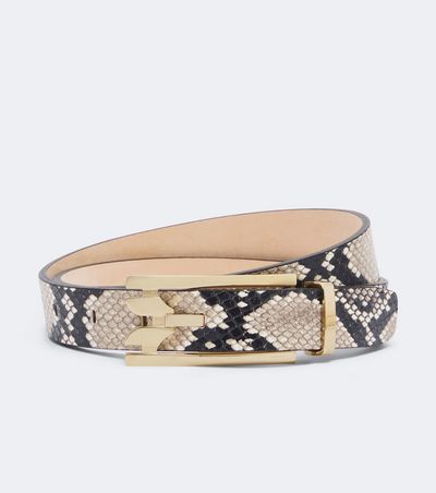 Victoria Beckham Victoria Beckham Dorian Pin-Buckle snake-effect leather belt