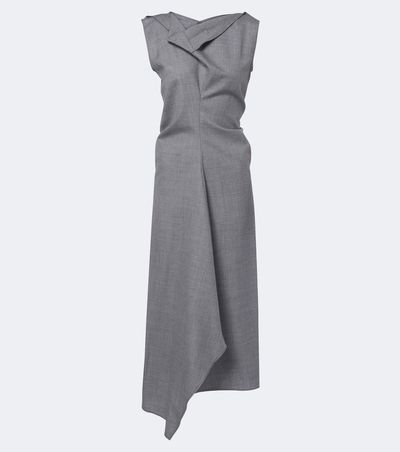Victoria Beckham Victoria Beckham Draped asymmetric wool midi dress
