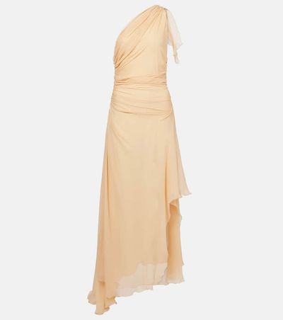 victoria beckham one shoulder dress One-shoulder satin gown - black