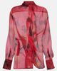Victoria Beckham Victoria Beckham Draped printed silk blouse - 1