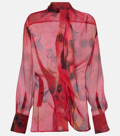 Victoria Beckham Victoria Beckham Draped printed silk blouse