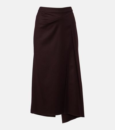 Victoria Beckham Victoria Beckham Draped virgin wool midi skirt