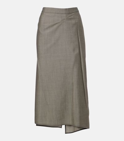Victoria Beckham Victoria Beckham Draped wool and mohair midi skirt